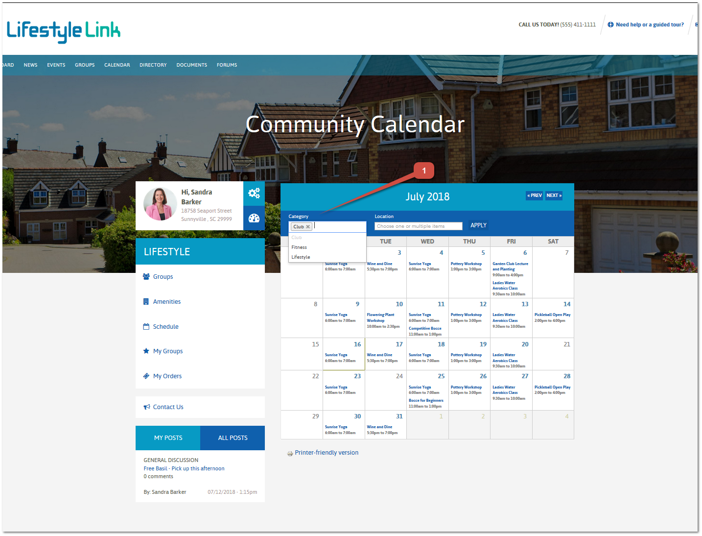 Community Calendar - Sort by Category