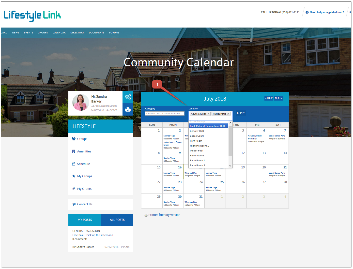 Community Calendar - Sort by Location